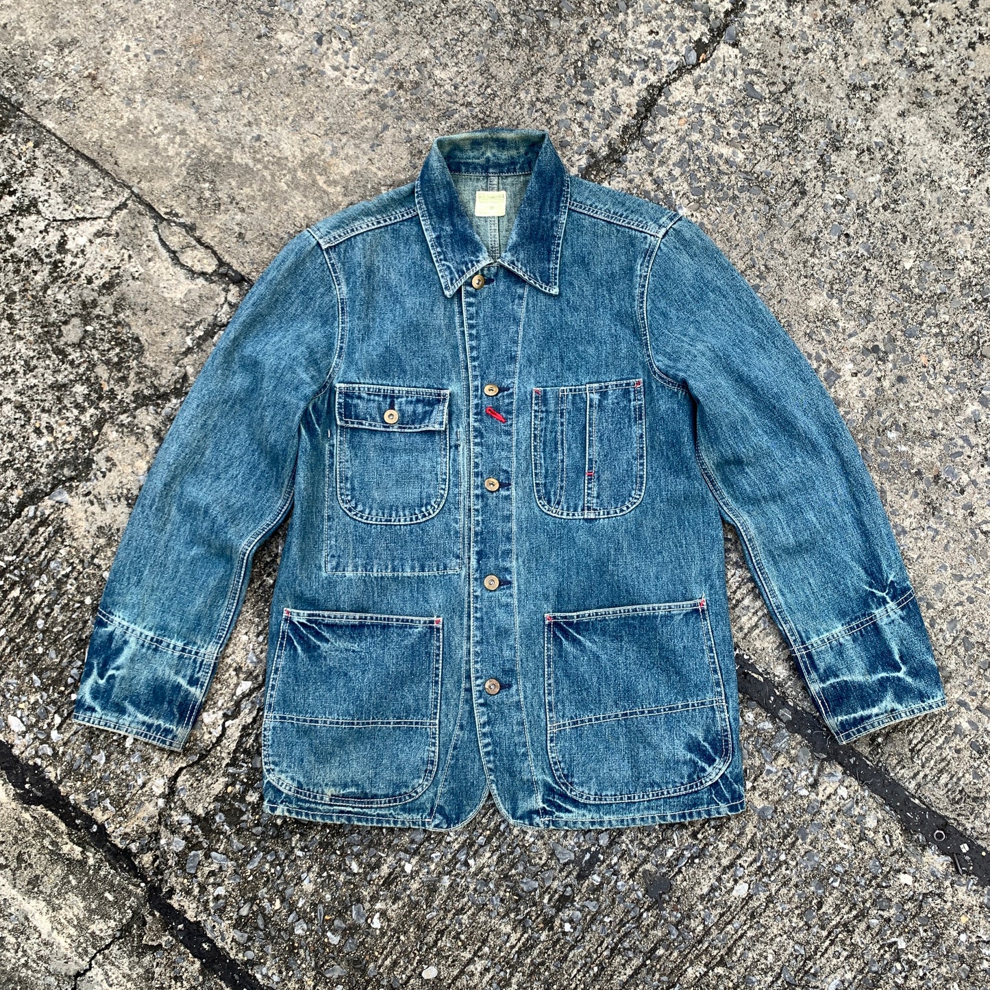 RARE! - 'US Naval' - Denim Chore Coat - M