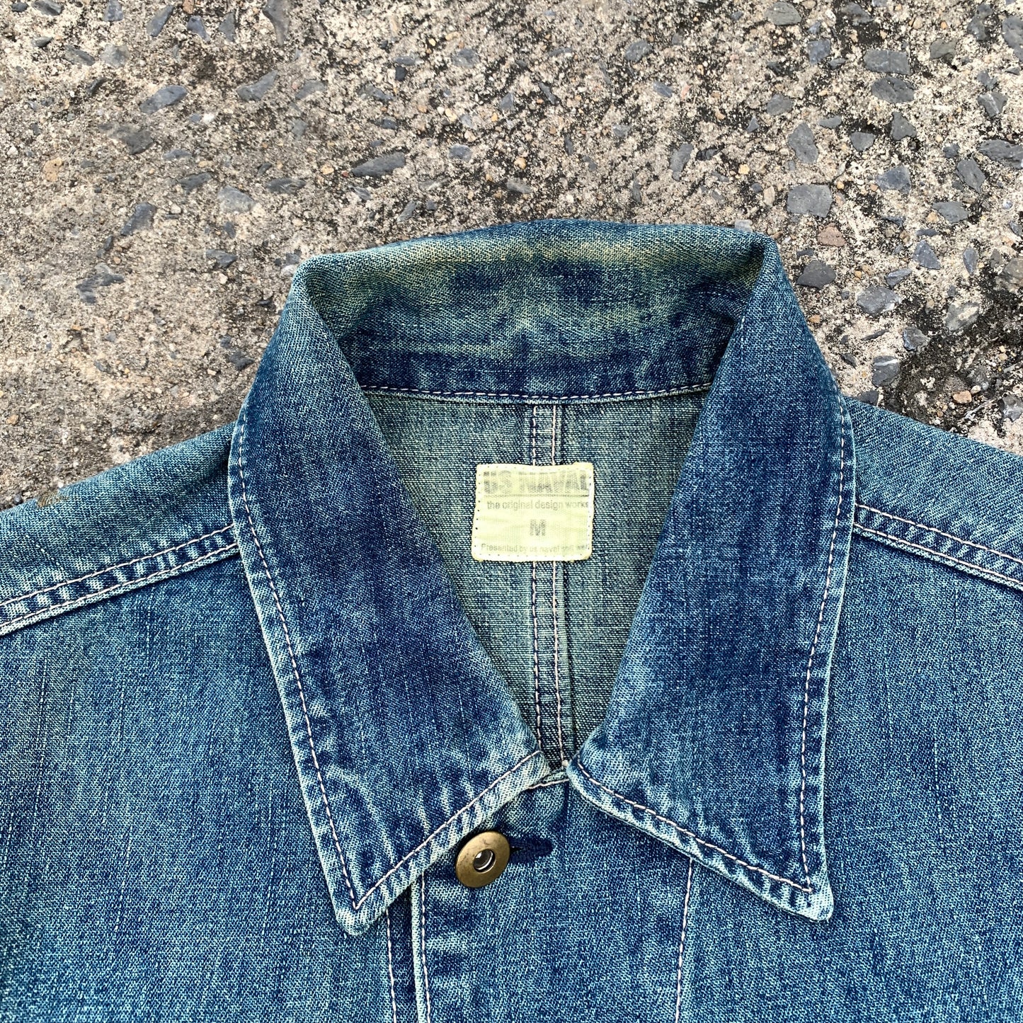 RARE! - 'US Naval' - Denim Chore Coat - M